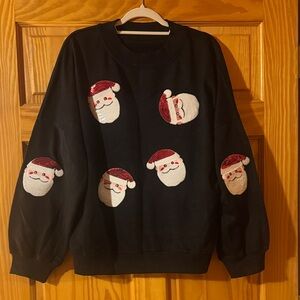 Christmas Sequin Santa Sweatshirt